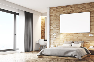 Light wooden bedroom, corner