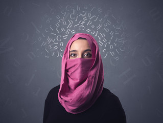 Fototapeta na wymiar Muslim woman wearing niqab