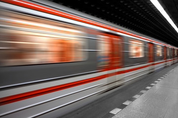 Fototapeta na wymiar Subway/ underground in Prague, Czech Republic