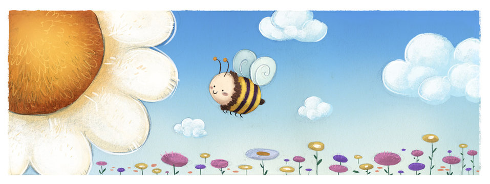 abeja y flor