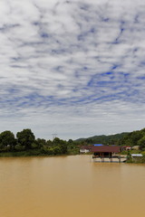Fototapeta premium North end Ang Nam Ngum reservoir-Ban Pha Heua-Vientiane province-Laos. 4782