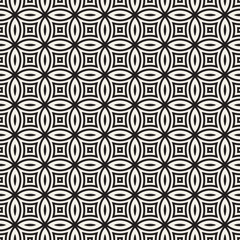 Vector Seamless Black And White Geometric Lines Pattern. Abstract Geometric Background Design