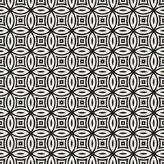 Vector Seamless Black And White Geometric Lines Pattern. Abstract Geometric Background Design