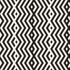 Abstract ZigZag Parallel Stripes. Stylish Ethnic Ornament. Vector Seamless Pattern.