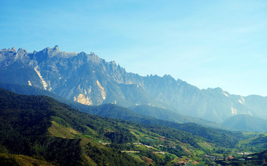 Obraz na płótnie Canvas Morning view with Mount Kinabalu background. 