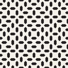 Geometric Background With Symmetric Lines Lattice. Stylish Monochrome Texture. Vector Abstract Seamless Pattern.
