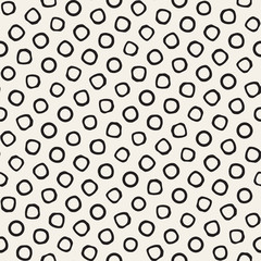 Stylish Doodle Shapes. Artistic Hand Drawn Texture. Vector Seamless Black And White Freehand Pattern