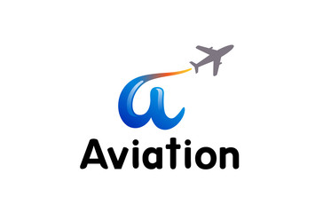 A Letter Travel Airplane Creative Logo Design Illustration