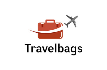 Bag travel Airplane Creative Air Design Logo Illustration