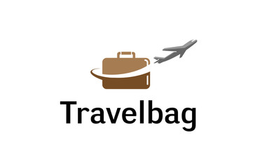 Bag travel Airplane Creative Air Design Logo Illustration