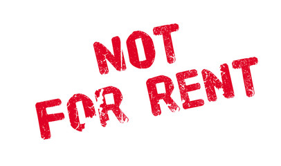 Not For Rent rubber stamp. Grunge design with dust scratches. Effects can be easily removed for a clean, crisp look. Color is easily changed.