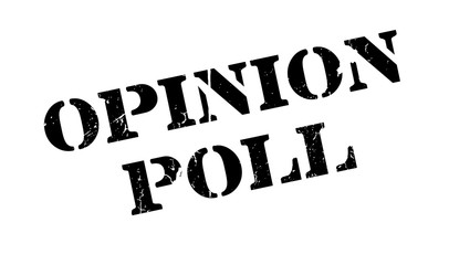 Opinion Poll rubber stamp. Grunge design with dust scratches. Effects can be easily removed for a clean, crisp look. Color is easily changed.