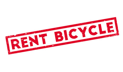 Rent Bicycle rubber stamp. Grunge design with dust scratches. Effects can be easily removed for a clean, crisp look. Color is easily changed.