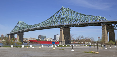 View of Jacques Cartier Bridge in Montreal, Canada
