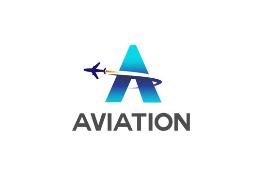Abstract Letter Airplane Logo Creative Air Design Illustration