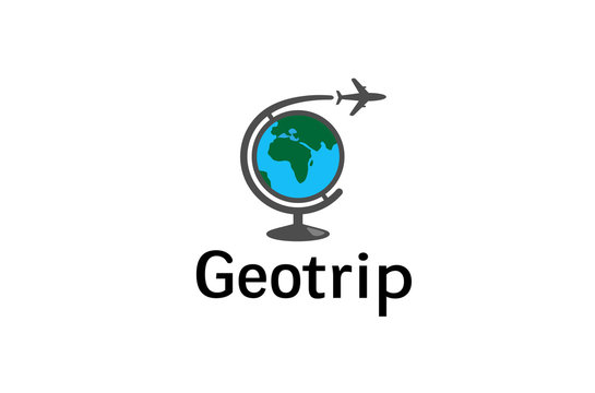 Geography Global Airplane Creative Air Logo Design Illustration