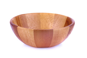 wood bowl isolated on white background