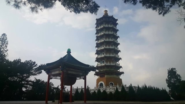 Cien Pagoda an big drum building at Sun Moon Lake