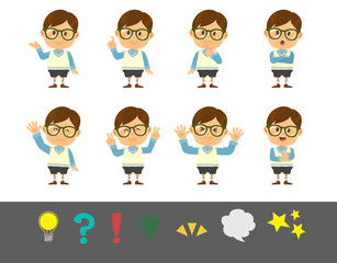 真面目な子供ポーズ8種