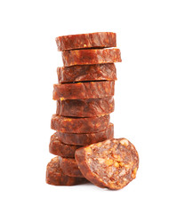 Stack of multiple sausage slices