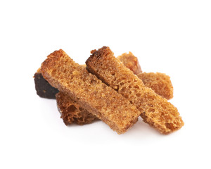 Pile of bread croutons