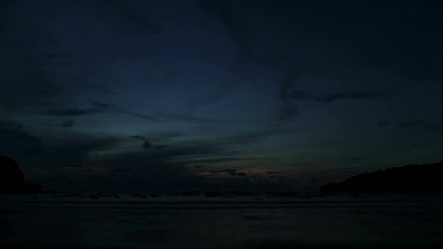Sunset at the beach of San Juan del Sur, time lapse