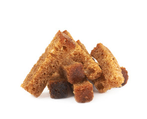 Pile of bread croutons