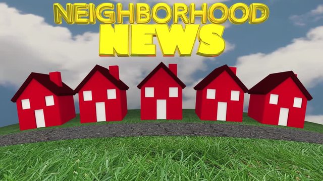 Neighborhood News Houses Community Information Update 3d Animation