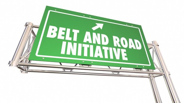 Belt and Road Initiative Sign New Trade Route Asia China 3d Animation