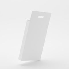 Package Box Mock-Up - High Rectangle with Hanger, Blank Paper Box With Hang Tab Mock-up On Isolated White Background, Ready For Your Presentation, 3D Illustration