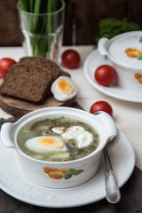  Soup with sorrel and egg