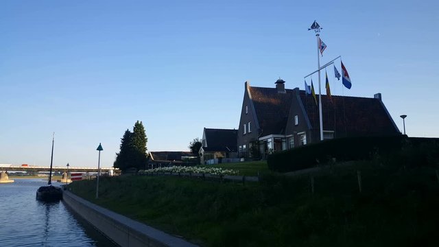 Fisherman's house on banks of the river IJssel in Deventer