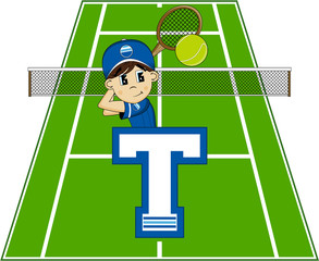 Fototapeta premium T is for Tennis Boy 