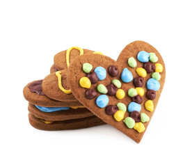 Heart shaped cookie isolated