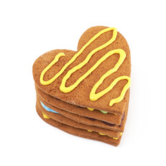 Heart shaped cookie isolated