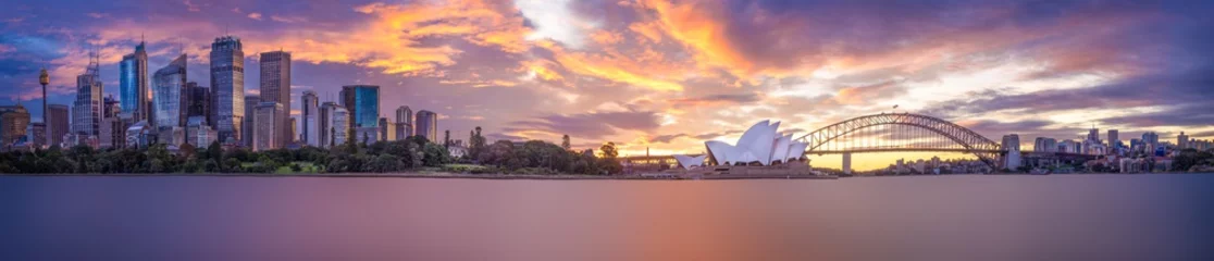 Fototapeten Hafenpanorama von Sydney © pelooyen