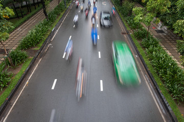 Blurred defocus, traffic in Ho Chi Minh city, Viet Nam