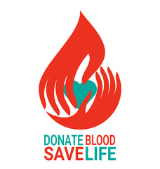 Obraz premium Blood drop in Hand design for World Blood Donor Day