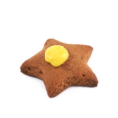 Star shaped cookie isolated