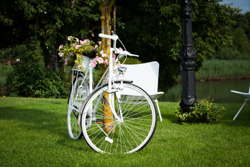 Vintage white bycicle