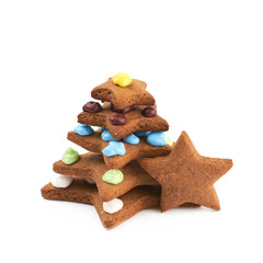 Star shaped cookie isolated
