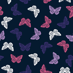 Seamless pattern with butterflies