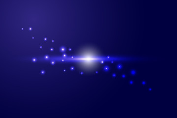 Blue cosmic flash of vector illustration