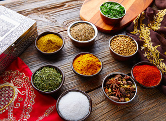 Indian cuisine spices mix as coriander curry