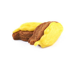 Fresh baked ginger cookie isolated