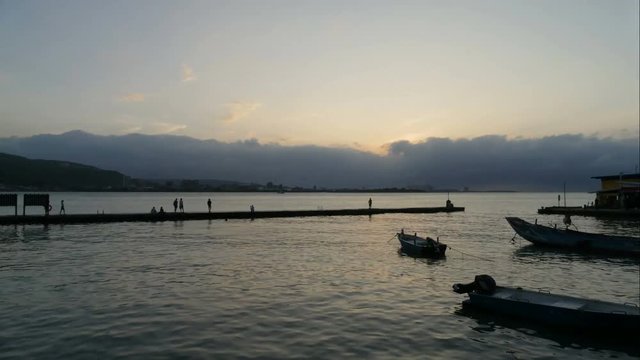 Sunset at the Tamsui river, time lapse