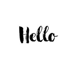 Hello - hand drawn lettering design vector
