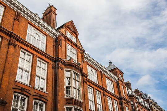Old brick houses in London