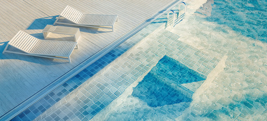 Swimming Pool with  the sea