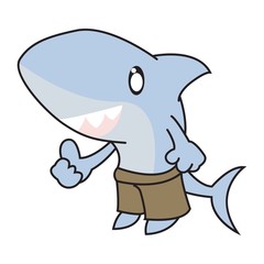 Cartoon Shark with Thumb Up